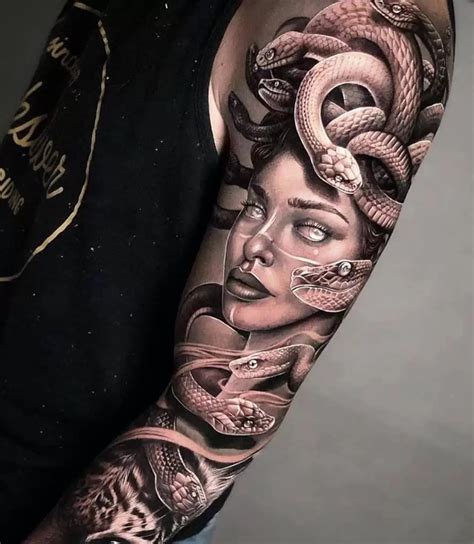 medusa full sleeve tattoo.